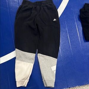 Adidas Kids Black and Gray Joggers